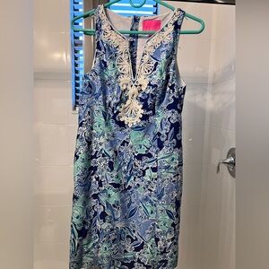 Lilly Pulitzer Blue and Green Floral Mini Dress